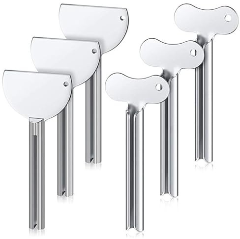 Lot de 6 presse-tubes en acier inoxydable pour dentifrice en métal