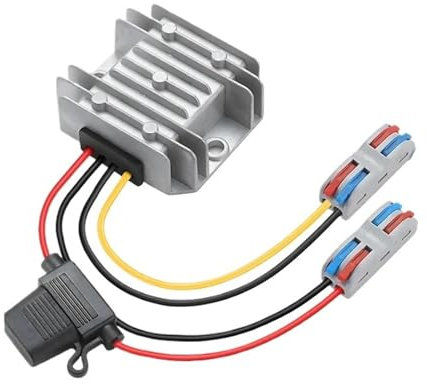 EVBELGBPZ Convertitore di Potenza Step-up DC DC da 12 V a 24 V 3 A in Alluminio con Fusibile e terminali