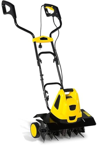 Fresa elettrica da giardino, potente coltivatore a 4 lame, manico antiscivolo, ideale per ortaggi e lavorazione del giardino