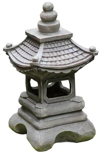 Lámparas solares para jardín al Aire Libre, farola Solar, Linterna Zen, iluminación de jardín - Luz Nocturna de Villa, decoración Zen para Exterior, Linterna de Piedra Antigua para terraza