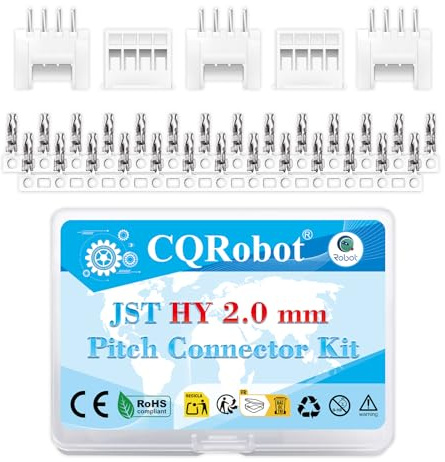 CQRobot JST HY 2,0mm Paso 4-Pines Electrónico Conector Adaptador | Encabezado Macho Carcasa Hembra Contacto Engastado PCB Cable a Placa Cable de Adaptador Componentes 50 Juegos/300 Piezas