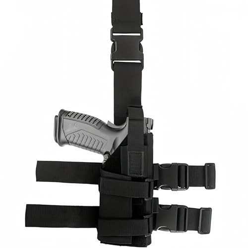 Universal-Holster für die rechte Hand – Pistolenholster für den Oberschenkel, passend für Waffen mit Licht, Laser – kompatibel mit G-Lock, S&W, S-ig, 1911, B-eretta, CZ, HK, T-aurus, R-uger und mehr