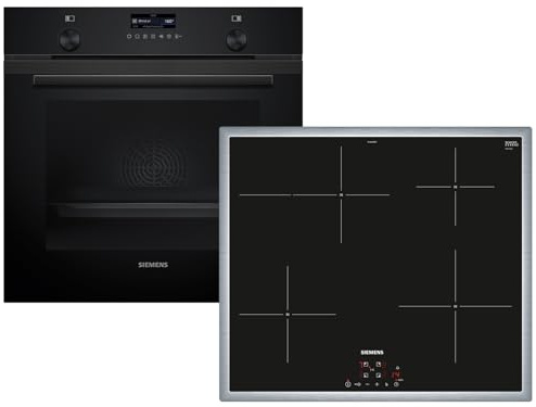 Siemens Set PQ522IA1BZ Pyrolyse-Backofen Deep Black Inox HB279GBB3 + Induktionskochfeld autark EH64KBFB5E