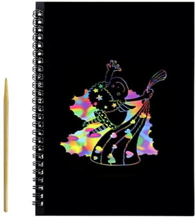Magic Scratch Paper – 100 creativi per disegnare, set di carta, blocco da disegno nero | Esperienza creativa e coinvolgente per bambini e studenti con la loro colorazione unica