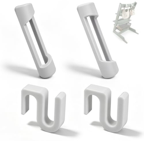 Organizer per seggiolone compatibile con Stokke Tripp Trapp Set di adattatori per cestello in rete compatibile con IKEA Trofast Box e 2 ganci per riporre accessori, adattatori 2 pezzi
