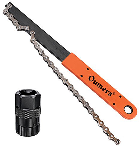 Oumers Chain Whip Tool, Upgrade Rotor Lockring Removal Wrench with Cassette/Bicycle Flywheel Chain Sprocket Remover Tool Pack