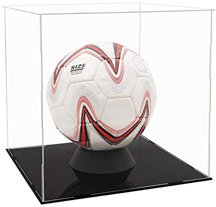 Tingacraft Vitrine Acrylique (30 x 30 x 30 cm) Cube Boîte pour Ballon de Foot Basket
