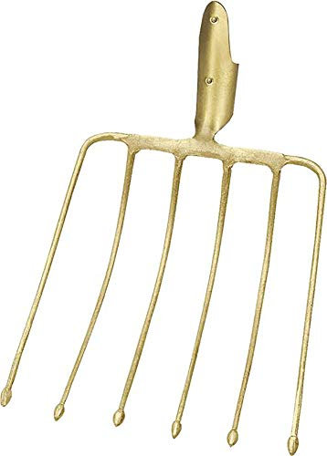 Idealspaten 67700000 Fourche à Foin avec Boutons/Douille de Ressort, Or, 37 x 33 cm