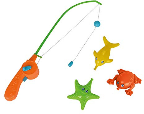 Simba 107402339 - Water Fun Magnet Angelspiel, Rute mit Automatikfunktion, 38cm, 3 Meerestiere, ab 3 Jahren, Mehrfarbig