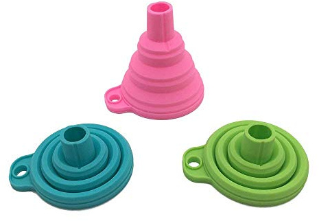 3pcs Kitchen Funnel - Silicone Funnel - Pequeño embudo plegable - Silicone Plegable Funnel - Portable Funnel - Nuevo Mini Gel de silicona Plegable Estilo plegable Embudo Tolva Utensilios de cocina