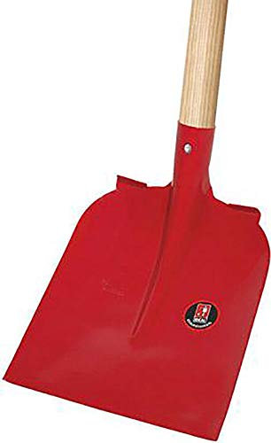 RUHR-BRILLANT Holsteiner Sandschaufel Plus | für BAU, Straßenbau, Garten- & Landschaftsbau | Schaufelblatt 270×250 mm gehärtet & pulverbeschichtet, Dülle ¾ gehoben mit Tritt, Eschen-Langstiel 130 cm