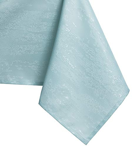 AmeliaHome Tischdecke 120x200 cm Tischtuch Tafeldecke Fleckschutz Vesta | Lotuseffekt Abwaschbar Wasserabweisend Ornament hellblau