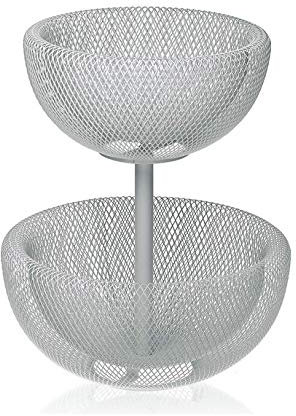BigBuy Home Frutero Metal (36 Cm) Soporte De 2 Pisos