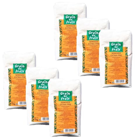 Lot 6x Semoule extra fine - Grain de Frais - paquet 1kg
