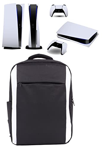 PUSOKEI Mochila para Juegos para Consola de Juegos, Mochila de Almacenamiento Multifunción Estuche de Transporte a Prueba de Golpes Mochila Portátil de Viaje para