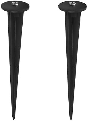 LED Universum - 2er Set Erdspieße Ø35x160mm aus Aluminium-Druckguß schwarz pulverbeschichtet passend für Außensteckdose ADAM