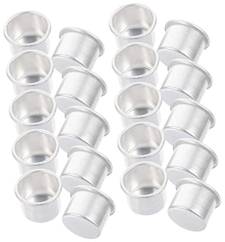 Uonlytech 50stücke Metall Kerzenhalterbecher Aus Aluminium Kerzeneinsatzbecher Für Teelichte Und Stabkerzen Behälter Zur Kerzenherstellung Für Esstisch Hochzeit Und Feier