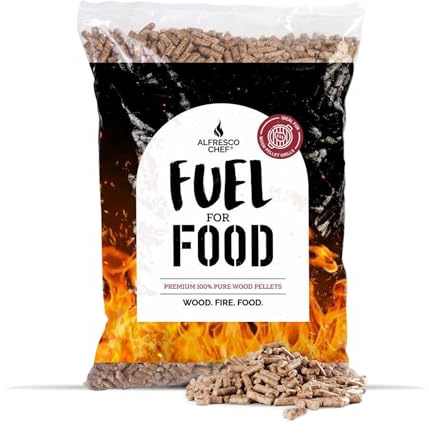 ALFRESCO CHEF Wood Pellets | Unleash the Flavor in Your Wood-Fired Pizza Oven | Elevate Your Grilling and Smoking to Flavorful Heights with Hardwood Pellets (Walnut, 9 kg), Brown, (PELLET-PARENT)