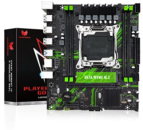 SHANGZHAOYUAN X99 PR9 LGA 2011-3 Scheda madre per processore Intel Xeon E5 V3 V4 LGA 2011-v3 (DDR4 Max 128GB, PCIe 3.0, M.2 Protocollo, SATA 3.0, USB 3.0, Gigabit LAN)
