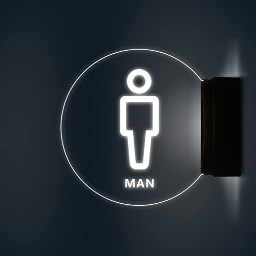 YZJSSL Insegne per Toilette da Uomo da Donna, Superficie in Acrilico e Base in Metallo, Display a LED per insegne Luminose al Neon, per Ufficio, Hotel, Centro Commerciale (Color : B)