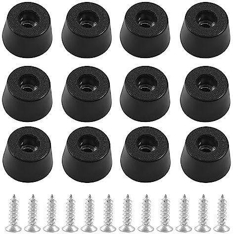 Hitefu 12PCS Cutting Board Feet, 0.47 W x 0.79 H Rubber Feet for Cutting Board with with Steel Matching Screws, Non-Slip Rubber Cutting Board Legs for Blender, Knife and Other Utensil Holders