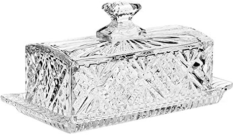 Burriera Portaburro con coperchio in vetro Burriera Contenitore for formaggi Vassoio portaoggetti con coperchio Stoviglie da cucina Vassoi portaburro