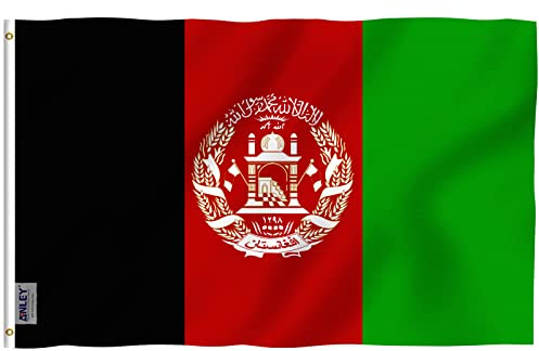 Aley Fly Breeze Afghanistan Vlag 3x5 Ft - Levendige kleuren en lichtbestendig - Canvaskop en dubbel gestikt - Afghaanse vlaggen van polyester met messing doorvoertules 3x5 Ft