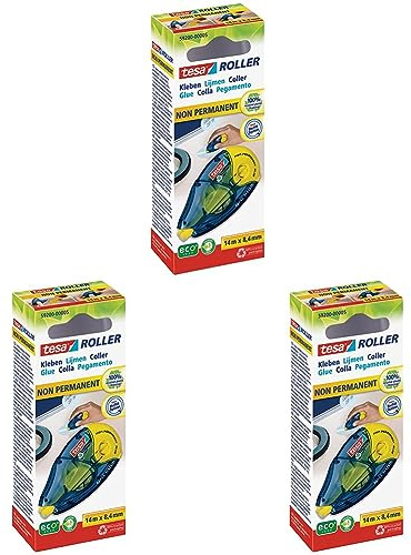 Tesa 59200-00005 Kleberoller eco Logo und recycelte, 8,4 mm x 14 m, 1 Stück (Packung mit 3)