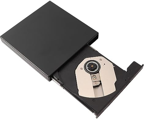 ciciglow Externes CD-RW-Laufwerk, Hochgeschwindigkeits-Brennen und Lesen, USB 2.0, Geräuscharmes Externes DVD-Laufwerk für Laptop-Desktop