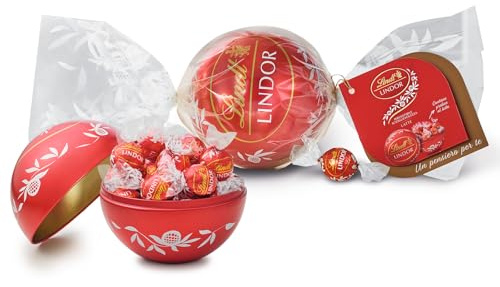 Lindt LINDOR Maxi Boule Latte, Confezione in Latta Contenente Praline di Cioccolato al Latte, Formato 200g
