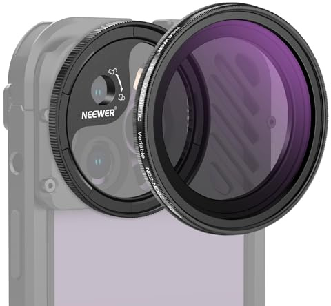 NEEWER 52mm Magnetischer ND2-32 Variabler ND Filter Set für Hadny mit M Montage Adapterring kompatibel mit SmallRig NEEWER Telefonkäfig mit M Objektivhalterung für die iPhone 14, 13 und 12 Serie