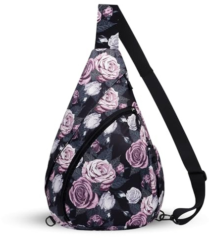 HUA ANGEL Brusttasche Crossbody Bag Damen Stylisch Breiter Gurt Leichter Rucksack Klein Wasserdicht Umhängetasche für Jungs Mädchen Outdoor Reisen Sportlich Arbeit Laufen
