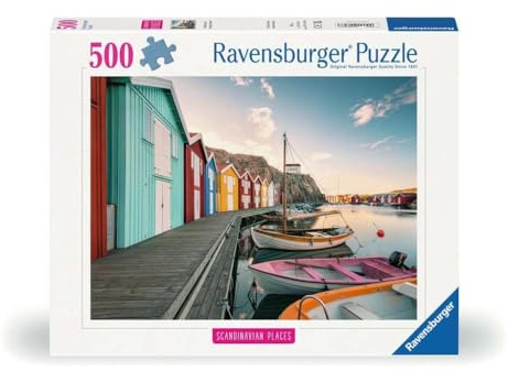 Ravensburger 12000847 - Boathouses in Smogen - 500 pieces jigsaw puzzle – Puzzle for adults and kids age 12 years up, jigsaw puzzles Sweden