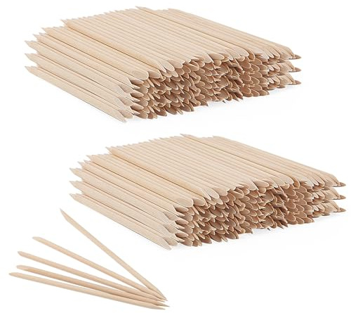 MUKCHAP 600 PCS Orange Wood Nail Sticks, Multi Functional Wooden Manicure Sticks, Double Sided Wooden Cuticle Pusher for Nail Manicure Pedicure