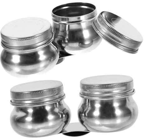 STOBOK -Pack Palettenbecher aus Edelstahl mit Deckel Verschließbare Farbbecher für Wasser Spiritus und Pinselreiniger 2 Stück für Ölmalerei