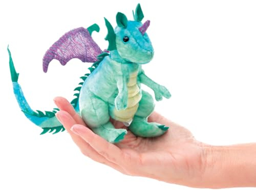 Mini Dragon/Mini Drache 8010 Folkmanis Fingerpuppe, Türkis, Lila, Weiß