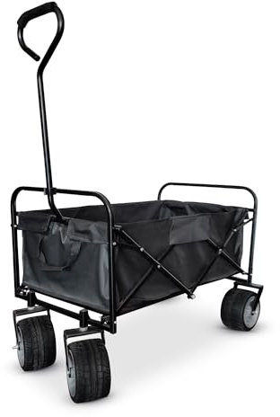 Chariot de Transport Pliable, Camping, Plage, Jardin - Utilitaire Tout Terrain 93 x 56 x 122 cm - Charge 80Kg