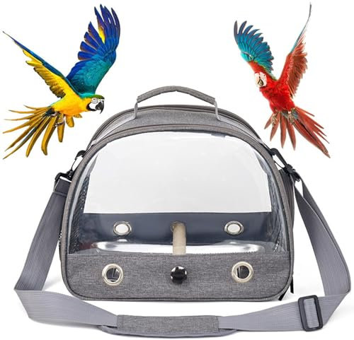 Jaula de transporte de aves: caja de viaje para periquitos, bolsa de transporte para loros, jaula de viaje para mascotas, bolsa de transporte para animales pequeños con tumbona, jaula portátil
