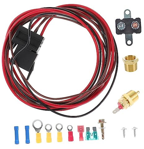 iplusmile Motorlüfter-thermostat-temperatursensor Elektrischer Kühllüfter-thermostat-kit Verkabelungsinstallationssatz Für Auto