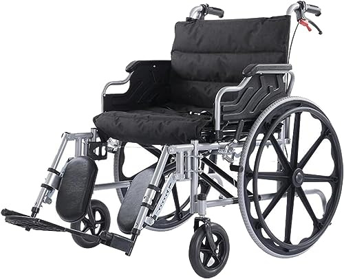 PRUTUHEO Silla de Ruedas para Adultos con Aumento de Ancho, Silla de Ruedas portátil Plegable para Personas Mayores y obesas con discapacidad