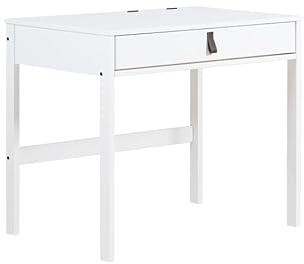Memomad Bali Schreibtisch - Computertisch aus Massiv Holz Kiefer mit Aufbewahrungsnischen - Praktischer Büro Tisch mit hochwertiger Fertigstellung, Schreibtisch für jedes Zimmer (Weiß, 90,cm)