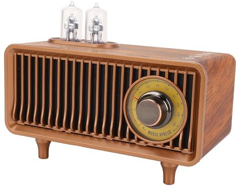 Altavoz Retro Bluetooth5.0, Decoración Vintage, Mini Altavoz Bluetooth Inalámbrico con Luz Ambiente y Radio FM, Estilo de Moda Antigua para la Oficina del Dormitorio de
