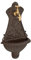 Relaxdays Wall Fountain, Antique Design, Basin & Tap, Water, for Garden & Patio, 42 x 24.5 x 11.5 cm, Cast Iron, Brown, Brass