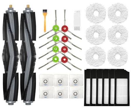 AZSHIW Kompatibel med Deebot X1 omni dammpåse HEPA Filter Tillbehör robot Dammsugare mopp tygställ huvudborste Reservdelar(Black)