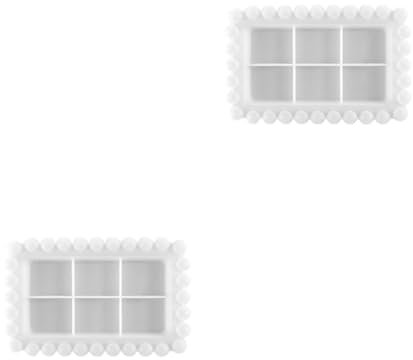 VALICLUD Lot De 2 Moules en Époxy Cristal Grands Plateaux De Rangement pour Clés Pâtisserie Manuel en Silicone Support De Rangement en Gel De Silice Blanc