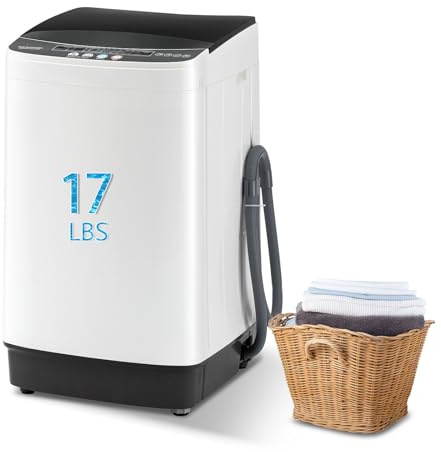 17Lbs Portable Washing Machine with10 Washing Programs, 2.2 Cu. Ft. Full Automatic Washer and Spinner Combo, Compact Laundry Washer Spinner for Apartment RV Dorm