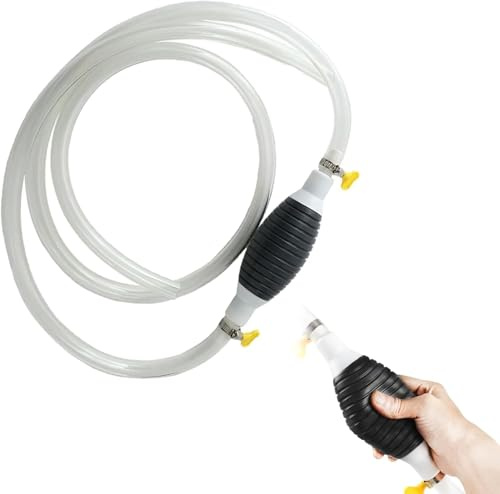 Pompa Manuale Travaso Liquidi,Pompa Manuale Sifone della Mano,Pompa a Sifone per Benzina Pompa,Pompa Trasferimento Liquido dell'Acqua,per Carburante Benzina Gasolio Acqua Serbatoio,1.5m