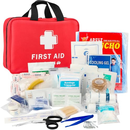249 Pezzi Borsa Pronto Soccorso Viaggio, Impermeabile Kit di Pronto Soccorso Vuota, Alta Capacità Borsa Medica Portatile Sportiva,First Aid Kit, Medico Vuota per Viaggio Ufficio Casa All'aperto