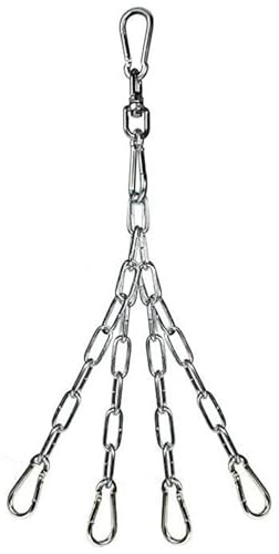 Ketten, Wandhalterung, Boxsack-Kette, schwere Säcke, Kettenhaken, 360-Grad-Drehgelenk, Metallketten mit Haken, 360-Grad-Drehung, für Trapez, Turnschaukel, Edelstahl, 49,5 cm