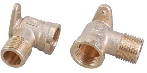 Confezione da 2 distributori da parete DN15 in ottone con filettatura a 90 gradi con 1/2 femmina e maschio per connettori interni idraulici